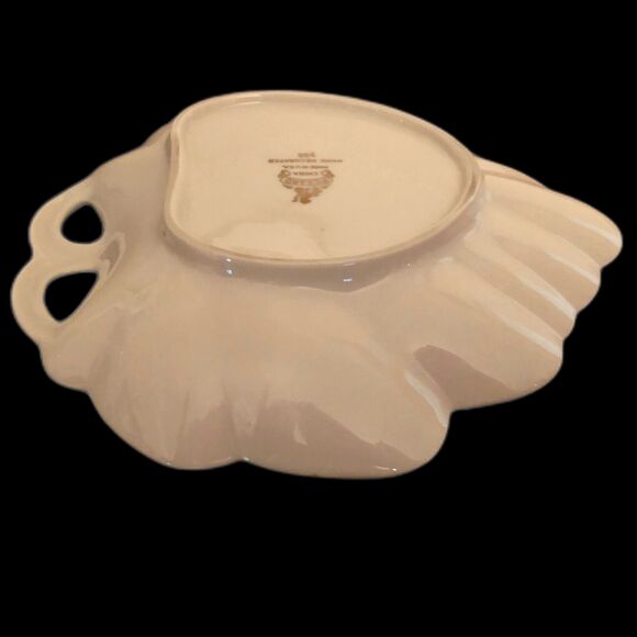 PICKARD China 24K Gold Candy Dish Vintage Rose Daisy Pattern Handle Leaf Trinket - Picture 3 of 7